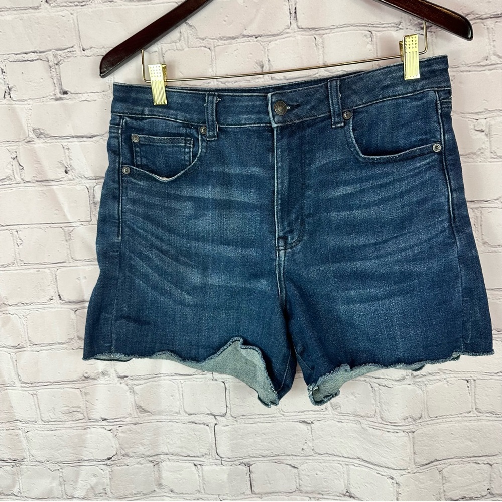 American Eagle Outfitters super hi-rise shortie Denim Cutoff Shorts women 12